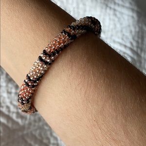 black and orange beaded bracelet 🧡